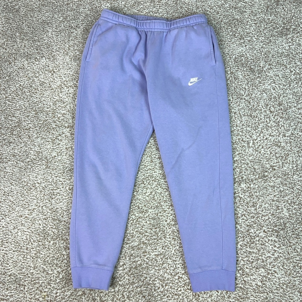Nike Pants Mens Large Purple Casual Sportswear Club Fleece Joggers Sweatpants